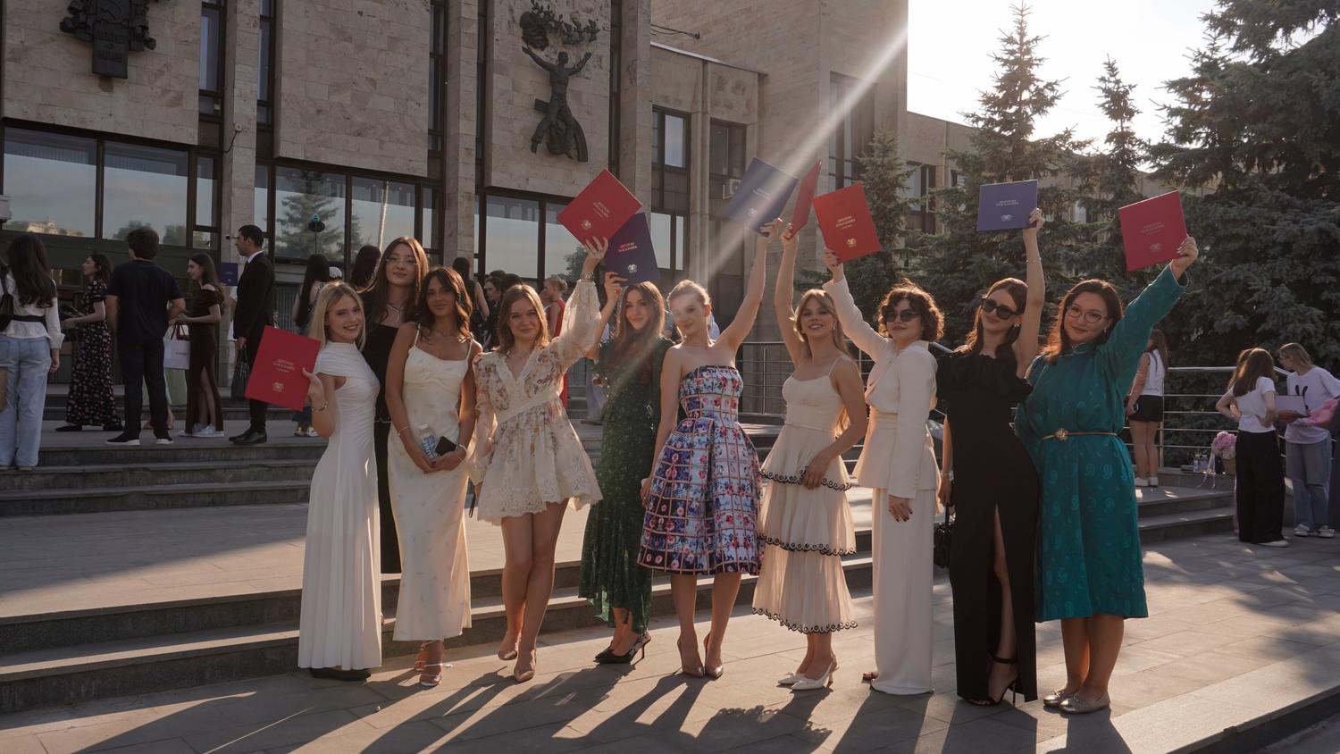 Graduation day with classmates